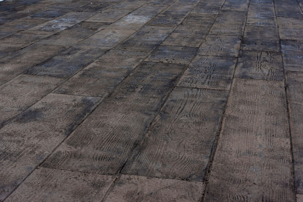 wood look concrete patio