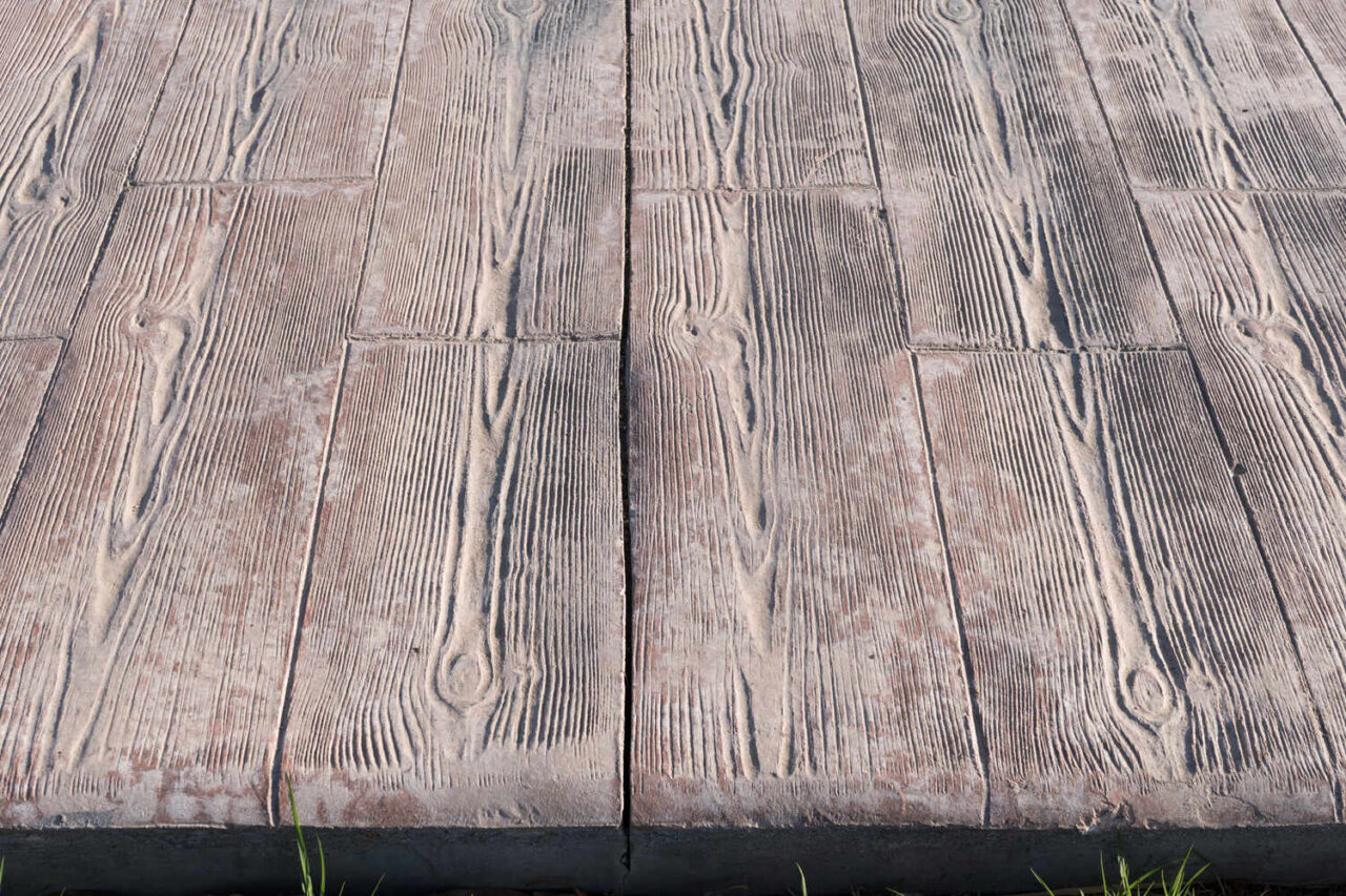 wood textured integral colored concrete